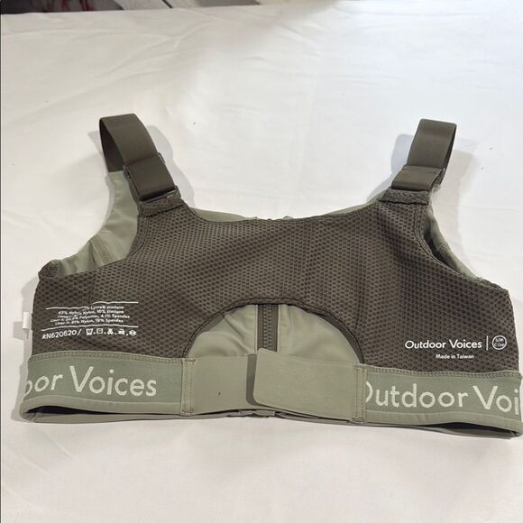 Outdoor Voices Powerhouse Green Sports Bra with Wide Straps and Zipper S/M-Cup - Picture 5 of 5